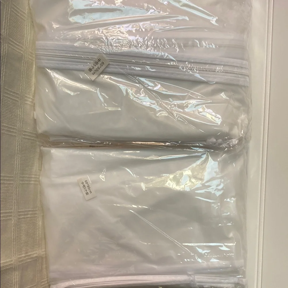 Garment Bags, white zippered,60*80cm or 24” x 32”, 10 pcs.New in Package